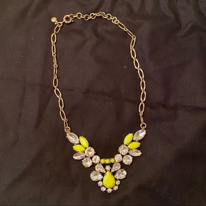 J. Crew Rhinestone Neon Lime Necklace